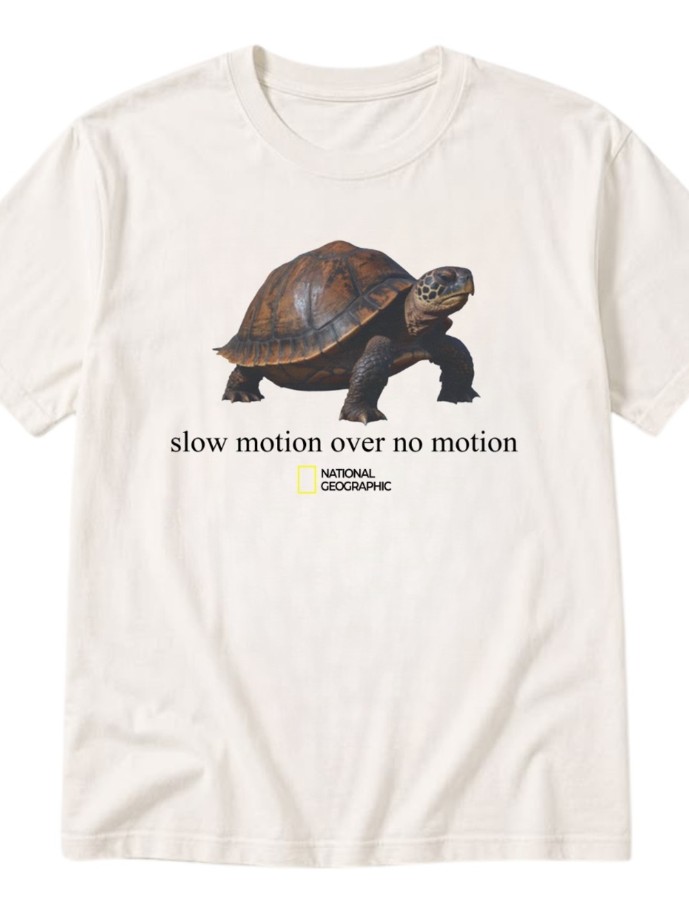 Gildan Cream Short Sleeve Tee with Turtle Graphic